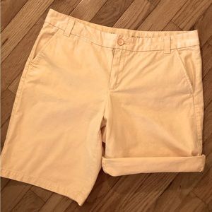 GAP BOYFRIEND ROLLUP KHAKI SHORTS  - PALE NEON TANGERINE - ROLL UP OR LEAVE DOWN